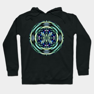 Green Blue and Purple Simulated Stained Glass Hoodie